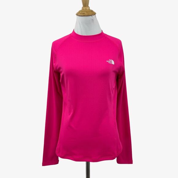 The North Face Shirt Womens M Medium Pink Fitted Long Sleeve High Neck Wicking - Picture 1 of 11